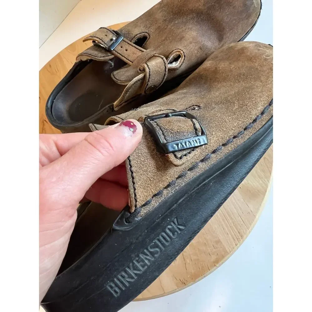 Brown Men's Size 10 Birkenstock Germany Made Genuine Leather Mule Shoe